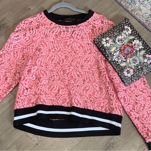 NWOT ZARA PINK LACE TOP - Picture 3 of 8